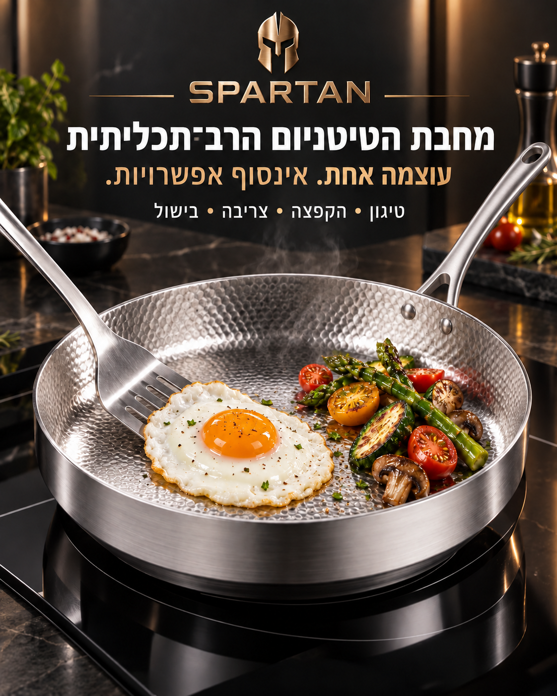 מחבת טיטניום עמוקה רב תכליתית